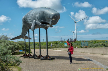 Life size model of a sperm whale